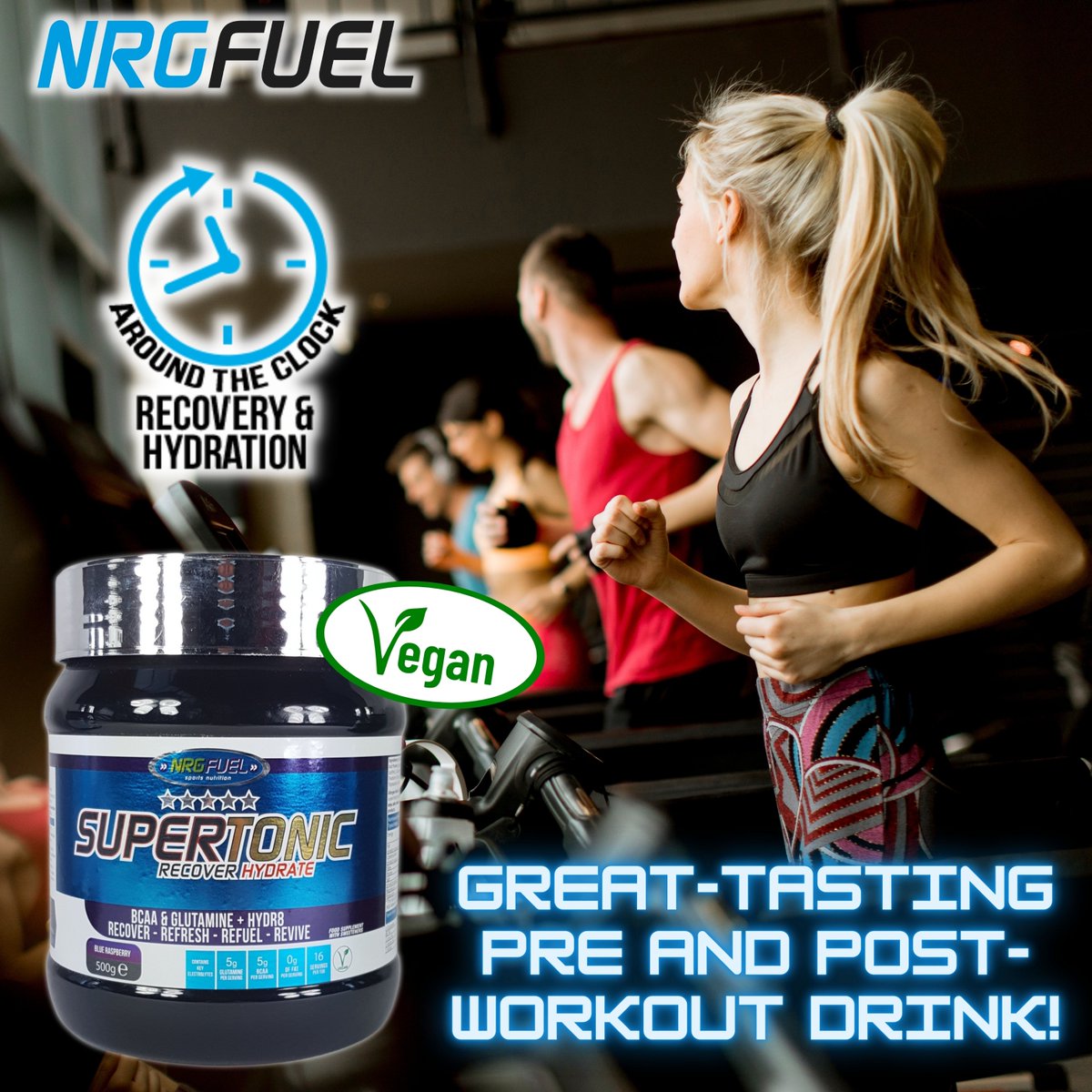 Supertonic - currently ONLY £9.99 while stocks last! Plus get a FREE pair of wrist straps!

Keep your body powered-up throughout the day with our delicious Supertonic! It is perfect to take before, during or after training, or can be taken throughout the day to stay refreshed!