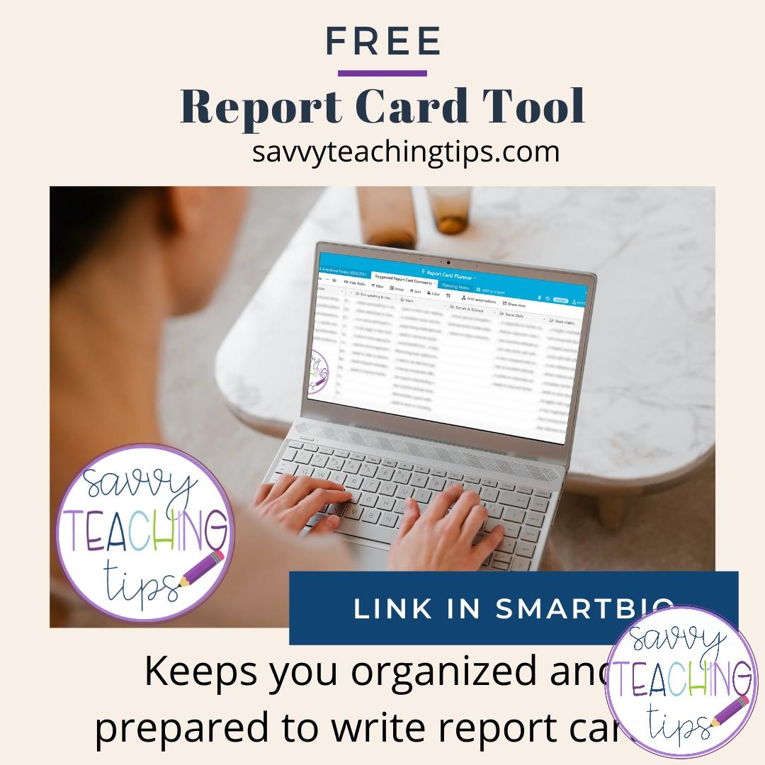 savvyteaching's tweet photo. 'The link is in my smartbio. Get your report card tool for free. #reports #reportcards #comments #teachersofinstagram #savvyteachingtips #tpt #teachersfollowteachers #teachersofig'? https://t.co/mtJcT8z5RU