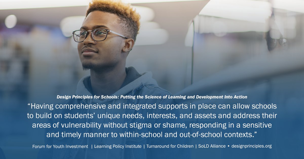 LPI_Learning's tweet image. Principle 5: Integrated support systems bolster student learning &amp;amp; development, particularly when implemented in collaborative, culturally responsive, &amp;amp; coordinated ways. #SchoolDesignPrinciples #SoLDInAction  k12.designprinciples.org/integrated-sup…