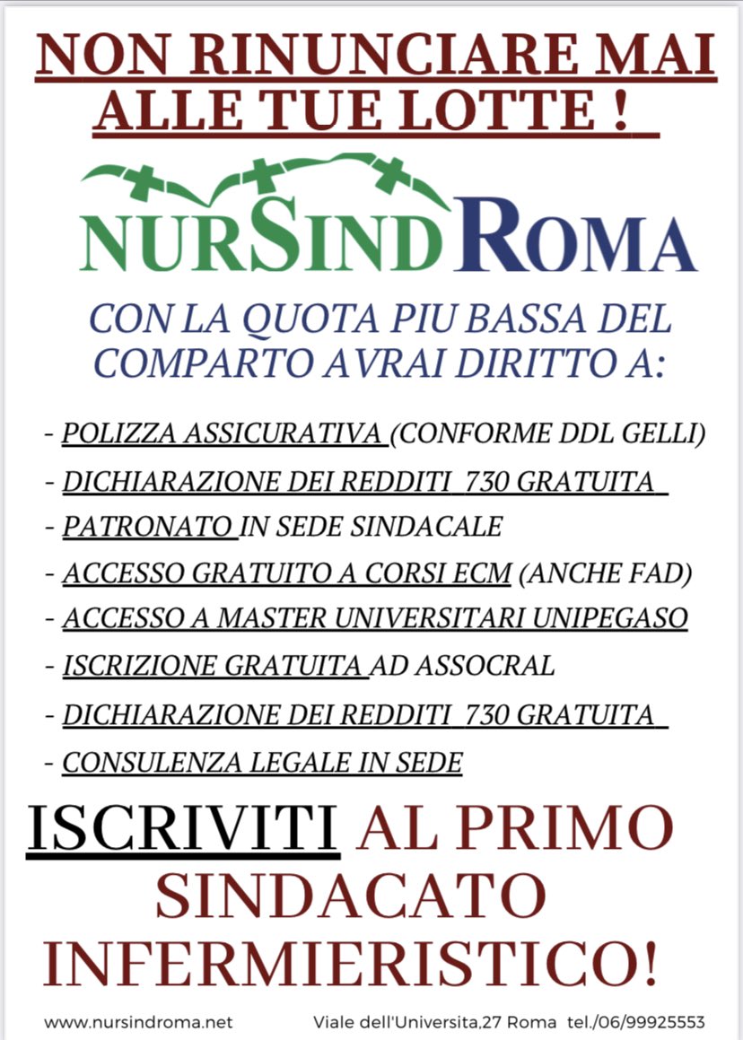 PiccariRaffaele's tweet photo. Iscriviti al promo sindacato infermieristico italiano!
NurSind Roma ti aspetta
#nursindroma  #nursindsancamillo  #nursindpoliclinico  #nursind118 #nursind #noiconvoi #daje #assunzionisubito #facciamofuturo  #controcorrente  #costruiamoituoidiritti  #COVID19  #fuoridalcoro https://t.co/tKQ0HG9ZTQ