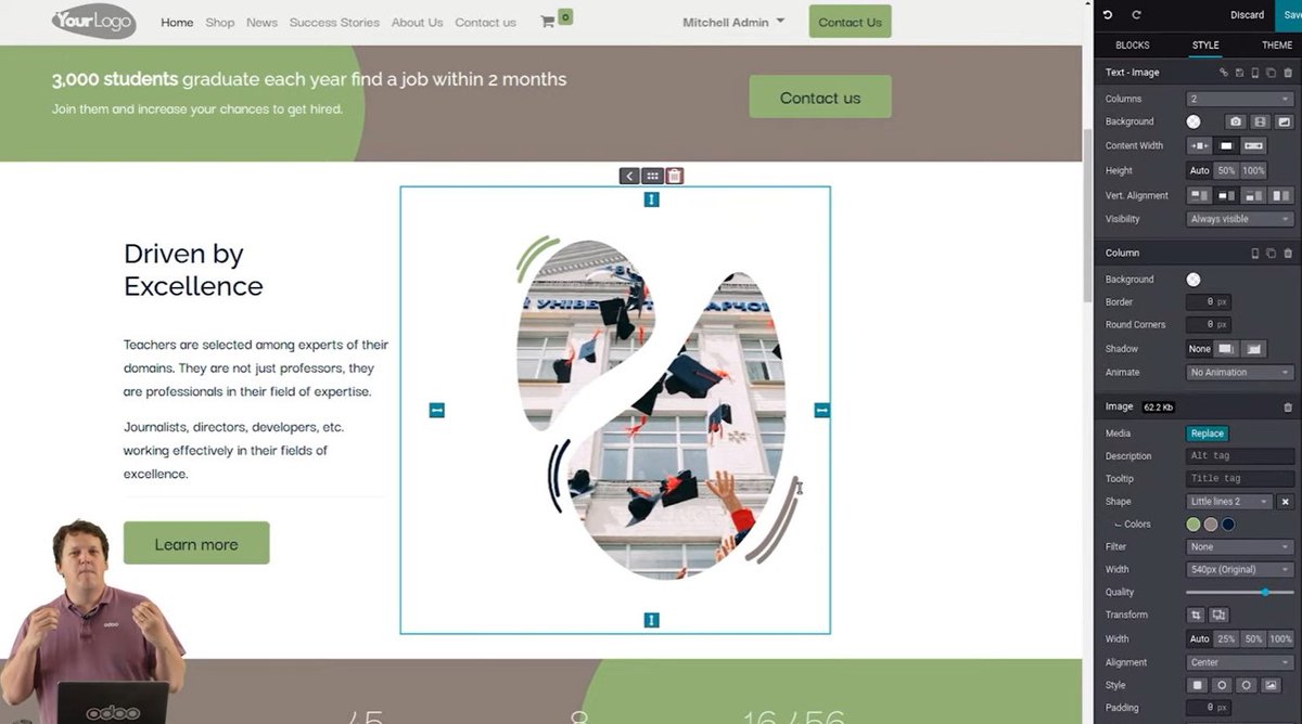 Nubistalia's tweet image. @fpodoo abre #OdooExperience2021 hablando sobre las novedades del nuevo constructor de sitios web. &quot;The magic is happening&quot; 🌈 #odoo #nubistalia