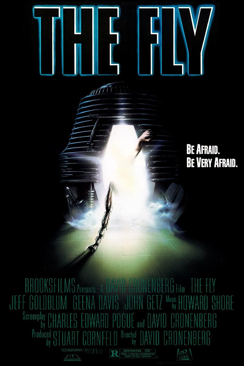 TheGoodspodcast's tweet photo. #HorrorSection
Be afraid,Be very afraid!
Jeff Goldblum is perfection as Seth Brundle in the 86 remake to The Fly!Outstanding make up by Chris Walas and possibly Cronenberg's best film! ⭐⭐⭐⭐/5
Released:2/13/86
Director:David Cronenberg
Starring:Jeff Goldblum;Geena Davis https://t.co/P9NbR5FmAR