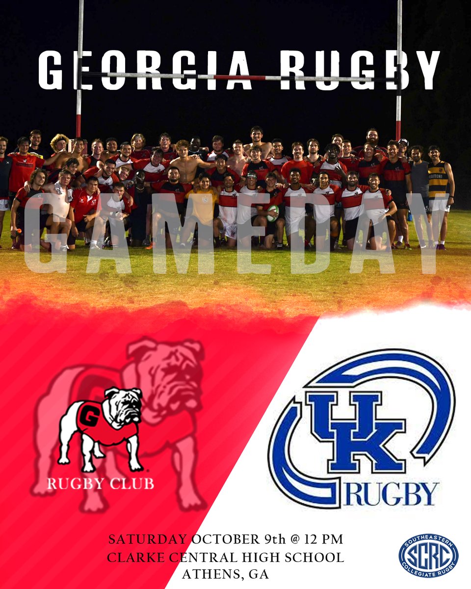playrugbyUGA's tweet photo. Get hype! Your Georgia Bulldogs take on the #5 ranked Kentucky Wildcats this Saturday in Athens at noon!

#GVE #BAM #Dawgsontop https://t.co/rZjwCajW0U