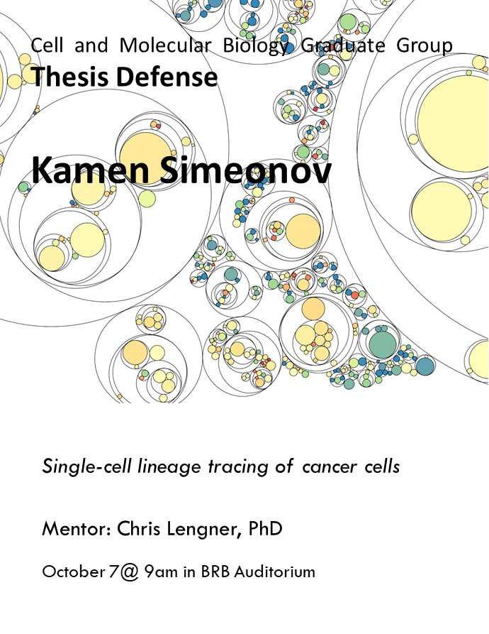 CAMBUpenn's tweet photo. Kamen Simeonov @ksimeono from the Lengner lab defends tomorrow! https://t.co/VjxX5T4zGg