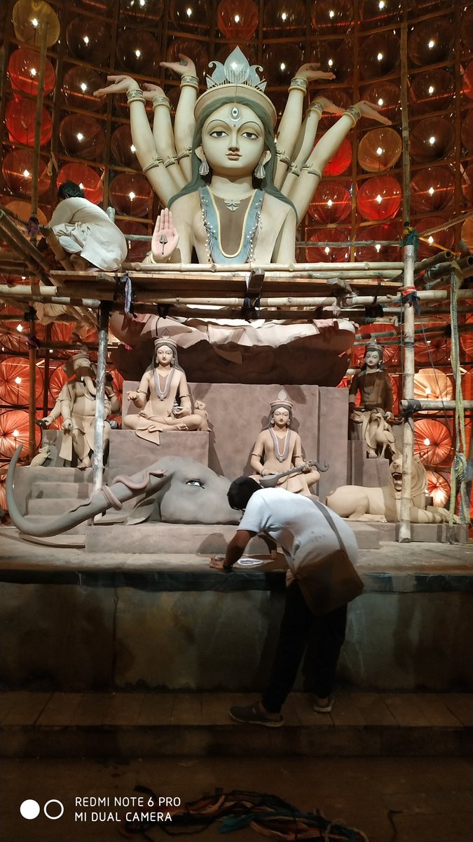 perhapssubham's tweet photo. #Unrestricted21 unveiled work final touches are on. #bengali #DurgaPuja2021 https://t.co/dzDu2a2CFT