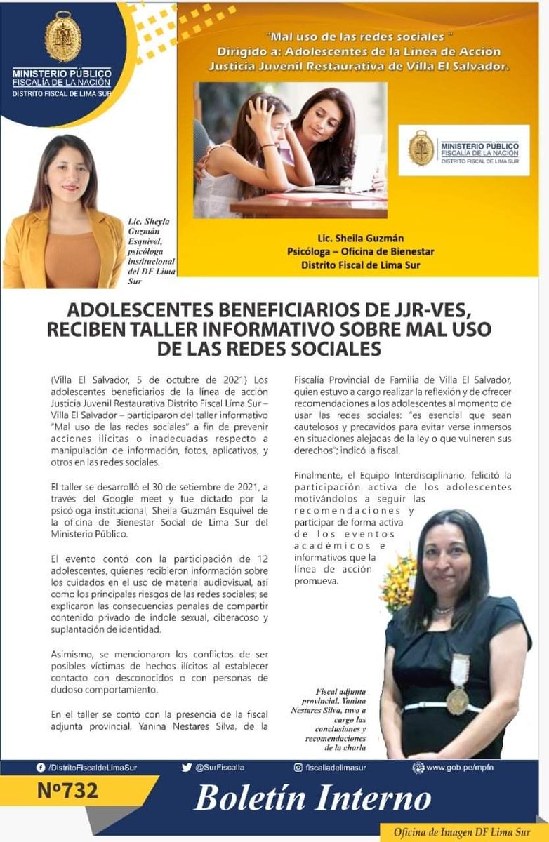 Sheilaguzman_'s tweet photo. Mientras tanto en las noticias del @FiscaliaPeru 
Gracias por esta genial nota realizada sobre mi trabajo dirigido a adolescentes de Lima Sur 👩‍🏫

(Cuando una de mis fotos de perfil combina con mi presentación del taller) 😸

#NoalCiberAcoso 🖐🏻 https://t.co/MHQVLojW2M