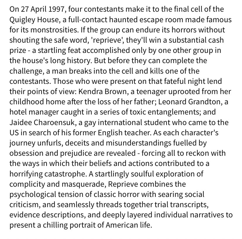 Bluewaterstones's tweet image. 😱😱😱😱😱😱😱#Reprieve @jhmattson @BloomsburyBooks