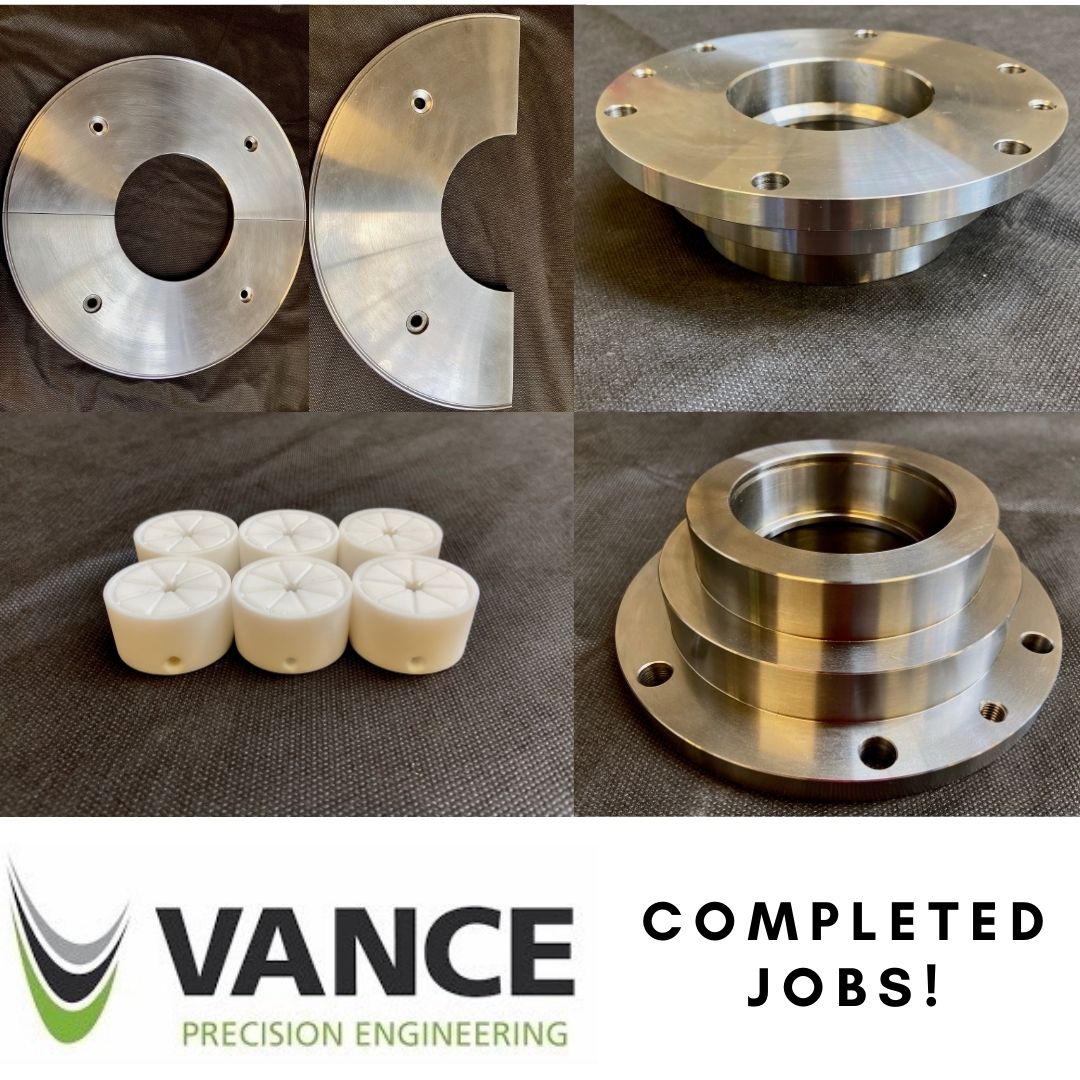 A collection of our finished parts that are now being packaged for delivery!

We manufacture a variety of different parts daily. Each part is manufactured to the highest quality, with attention to detail being our number one priority.

How we can help you?
vance-precision.com/contact/
