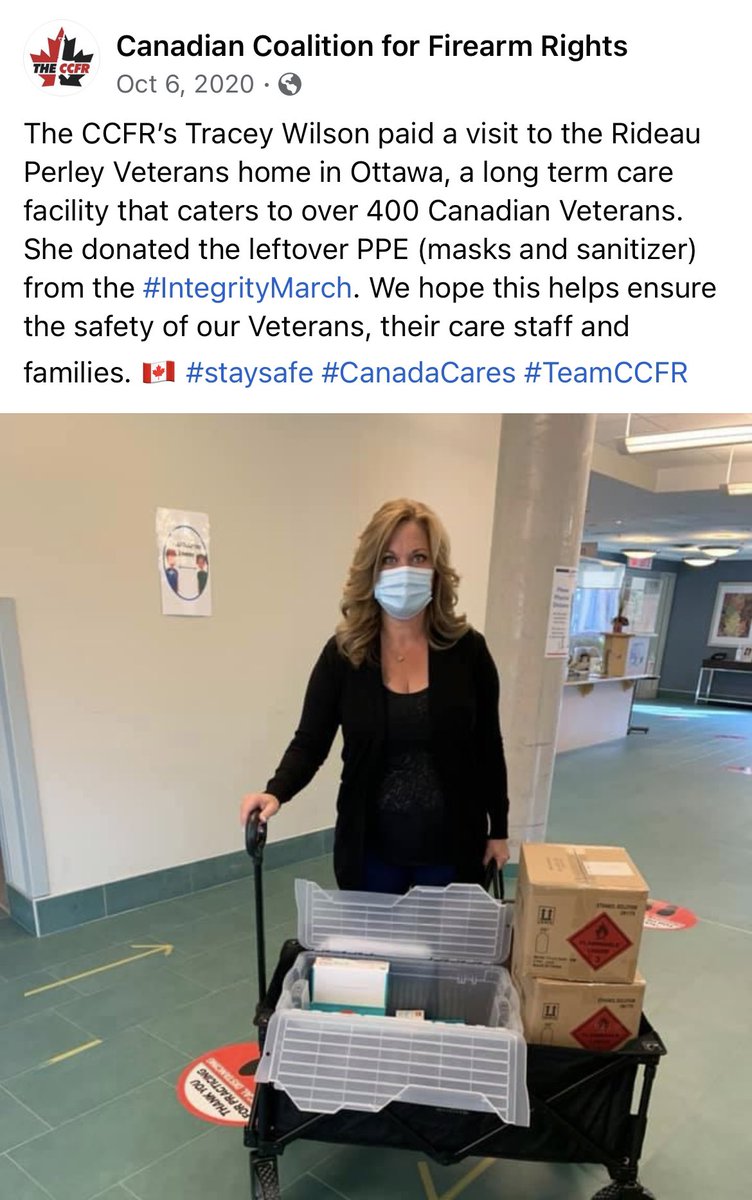 TWilsonOttawa's tweet photo. 1 yr ago today I donated the leftover PPE from the #IntegrityMarch to the Veteran’s home my Dad lived in, on behalf of the members of the @CCFR_CCDAF. I didn’t know he’d be gone, dead, 6 short weeks later, but we can take solace in knowing we helped other families visit safely 🇨🇦 https://t.co/ApfXwDmLqk