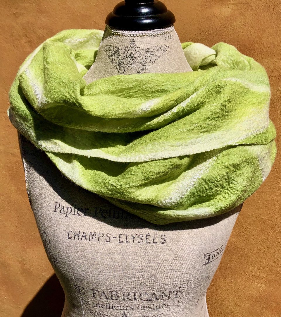 beacon_art's tweet photo. Keep warm &amp; stylish this #yycfall with one of a kind pieces 🍂 

“The ability to combine silk fabric &amp; merino wool to create a piece of soft, wearable art has always been fascinating” - Eve de Moissac 🐑

#yycstyle #yycfashion #handmadeyyc 👍 https://t.co/TO4YmhPIuR