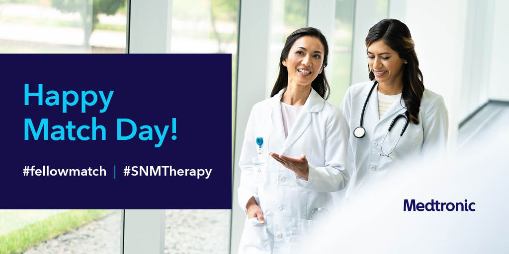 Happy Match Day, Oct 6, and Congratulations to all the future OB/GYN Fellows from the Medtronic Pelvic Health Team. We look forward to supporting you as you help women live a life without limits. bit.ly/2ZQBeef  
#fellowmatch,  #SNMTherapy