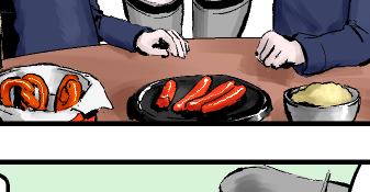 サッと描いた割によく描けたソーセージ見てください 