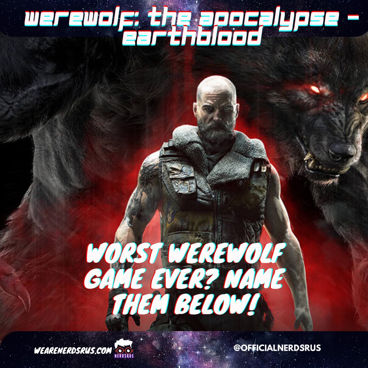 WeAreNerdsRUs's tweet photo. Was super disappointed in this game! Whatโs a worse werewolf game that you can name? Comment below #werewolf #werewolfart #werewolfwednesday #wolfwednesday #nerds #nerdsrus #podcast #gaming #videogames #horror #horrorgames #werewolfgame #worstgameever #videogame https://t.co/957bFi0ePN