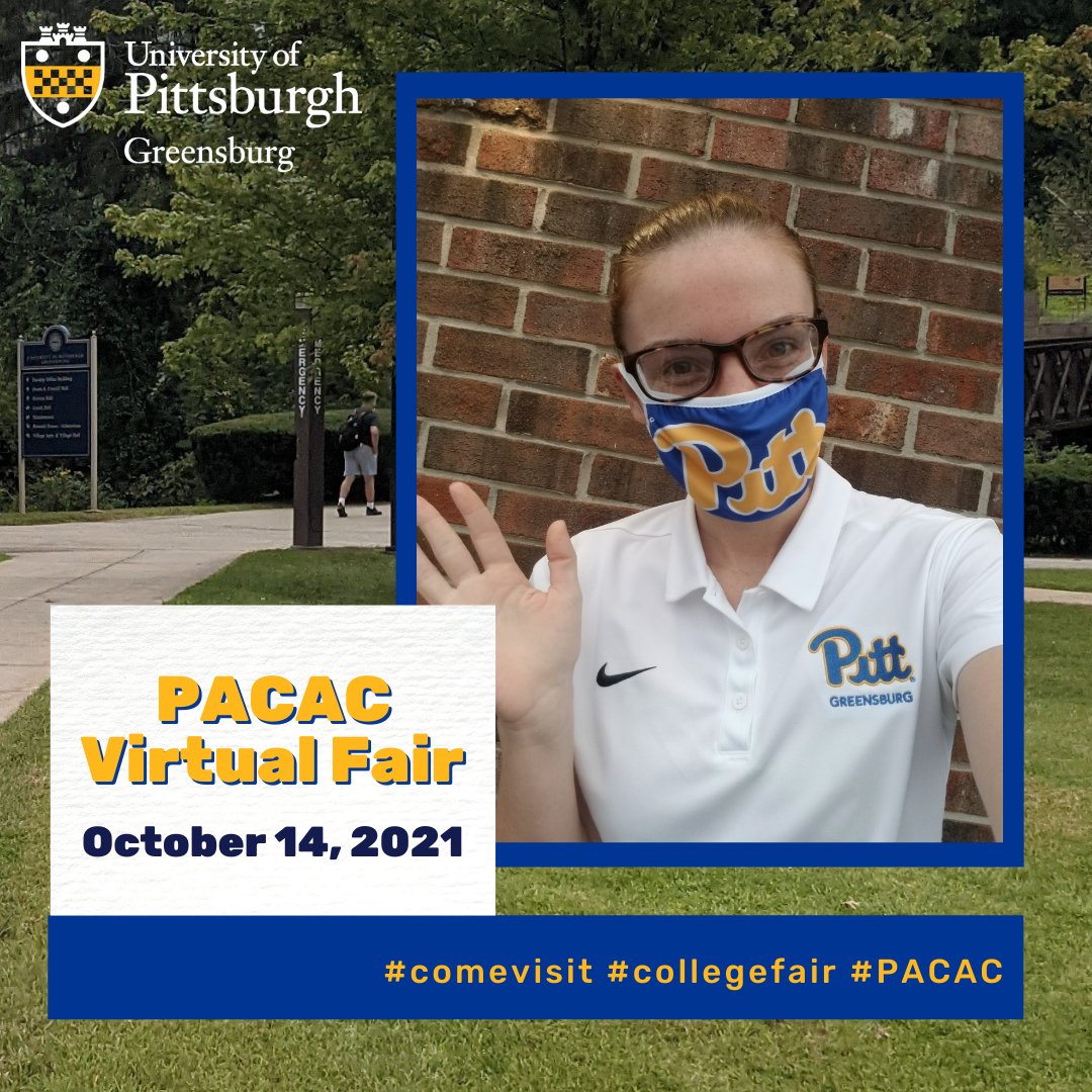 UPGAdmissions's tweet image. We’ll be at the PACAC Virtual Fair  – Come say hi to counselor Hayley!

📅 Thursday, October 14th
⌚5-5:45pm
💻 Session D2
✍️ Register at strivescan.com/pennsylvania/o…

#PACAC #college #collegefair #education #school #students #pitt #greensburg #laurelhighlands #H2P #pennsylvania