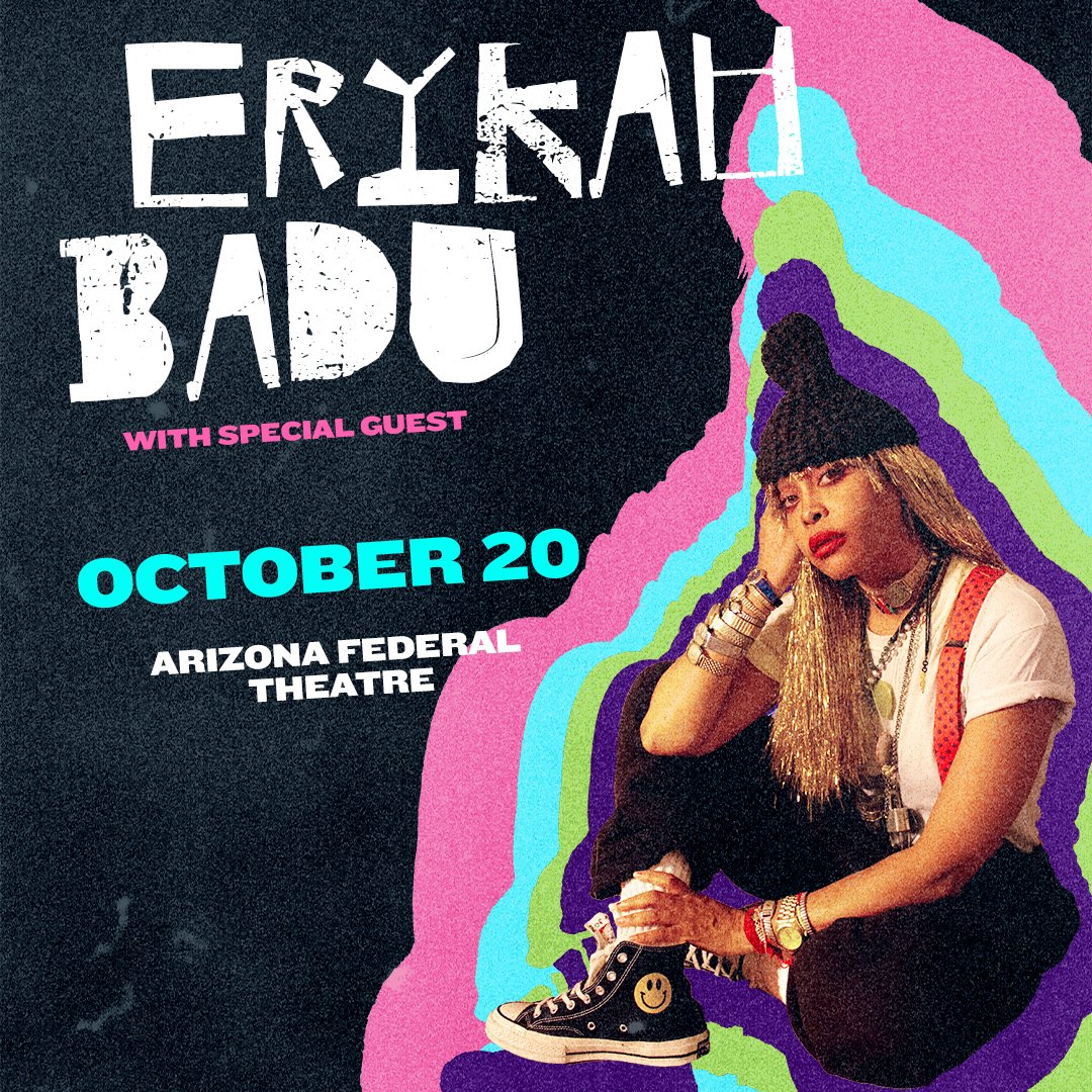 phoenixnewtimes's tweet photo. #ErykahBadu is coming to @AZFedTheatre on 10/20/21! Buy your tickets NOW π https://t.co/8Wv9wIPRcEβ£ β£
Or enter for a chance to win, by 10/14, via our FREE STUFF page here: https://t.co/zzHx1Y2m7pβ£ β£ #phxevents #phx #phoenixazart #dtphx #phxliving https://t.co/cAmRfsCmqO