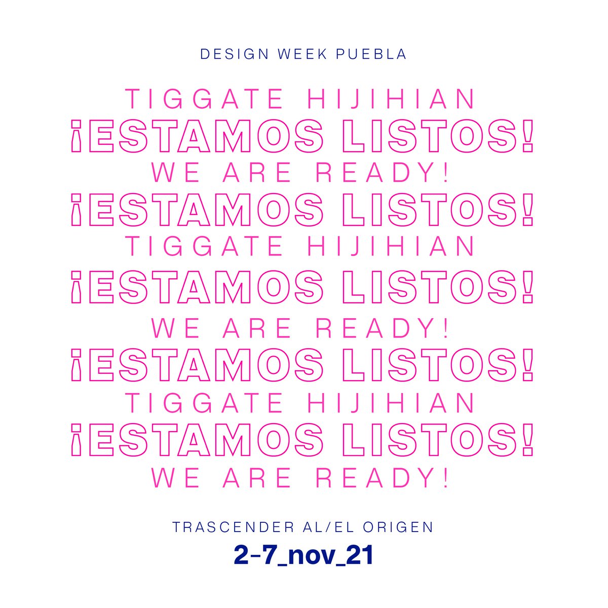 designweekpue's tweet photo. ¡Estamos listos para #DesignWeekPuebla 2021! 💗 

Durante los próximos días les compartiremos los eventos que tenemos preparados para esta tercera edición: Trascender al/el origen. 🙌🏻 https://t.co/12EY9JngQl