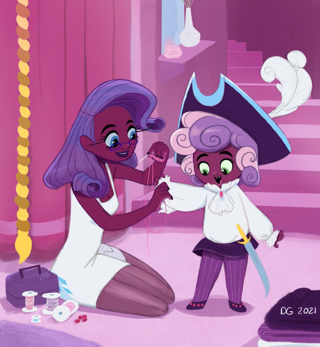 Rarity and Sweetie Belle~ #blacktober (6)