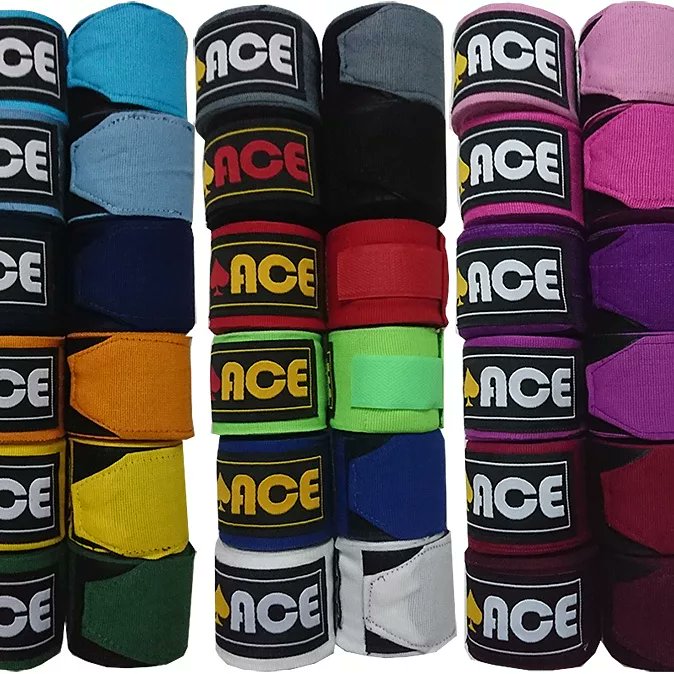 Hand Wraps (#3081)
Made of elastically polyester/cotton or 100% cotton
Traditional weave or Herringbone weave
Sizes as required
#ace #handwraps #handwrap #aceboxing #boxing #boxinggloves #traininggloves #sparringgloves #fitnessgloves #boxingworkout #excercise