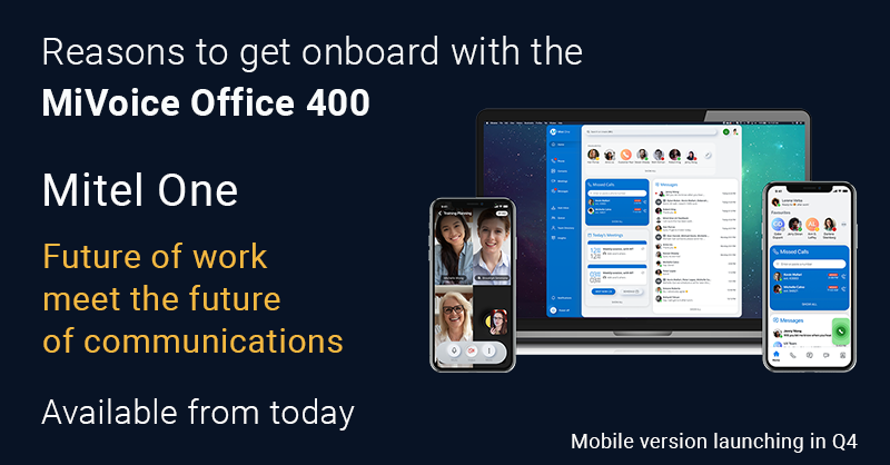 team_trust's tweet photo. Reason’s to get on board with the MiVoice Office 400

Mitel’s next-generation telephony, collaboration, messaging, meetings application, is available now.*

View more reason’s here: https://t.co/Up5G0ZEEVa

*Mobile version available in Q4 

#mitel #mitelone #mivoiceoffice400 https://t.co/9POmYUGYuK