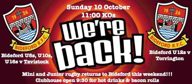 Super Sunday 😍  Mini and junior rugby is back #bideford #bidefordrfc #grassrootsrugby #devonrfu #tavistockrfc #torringtonrfc