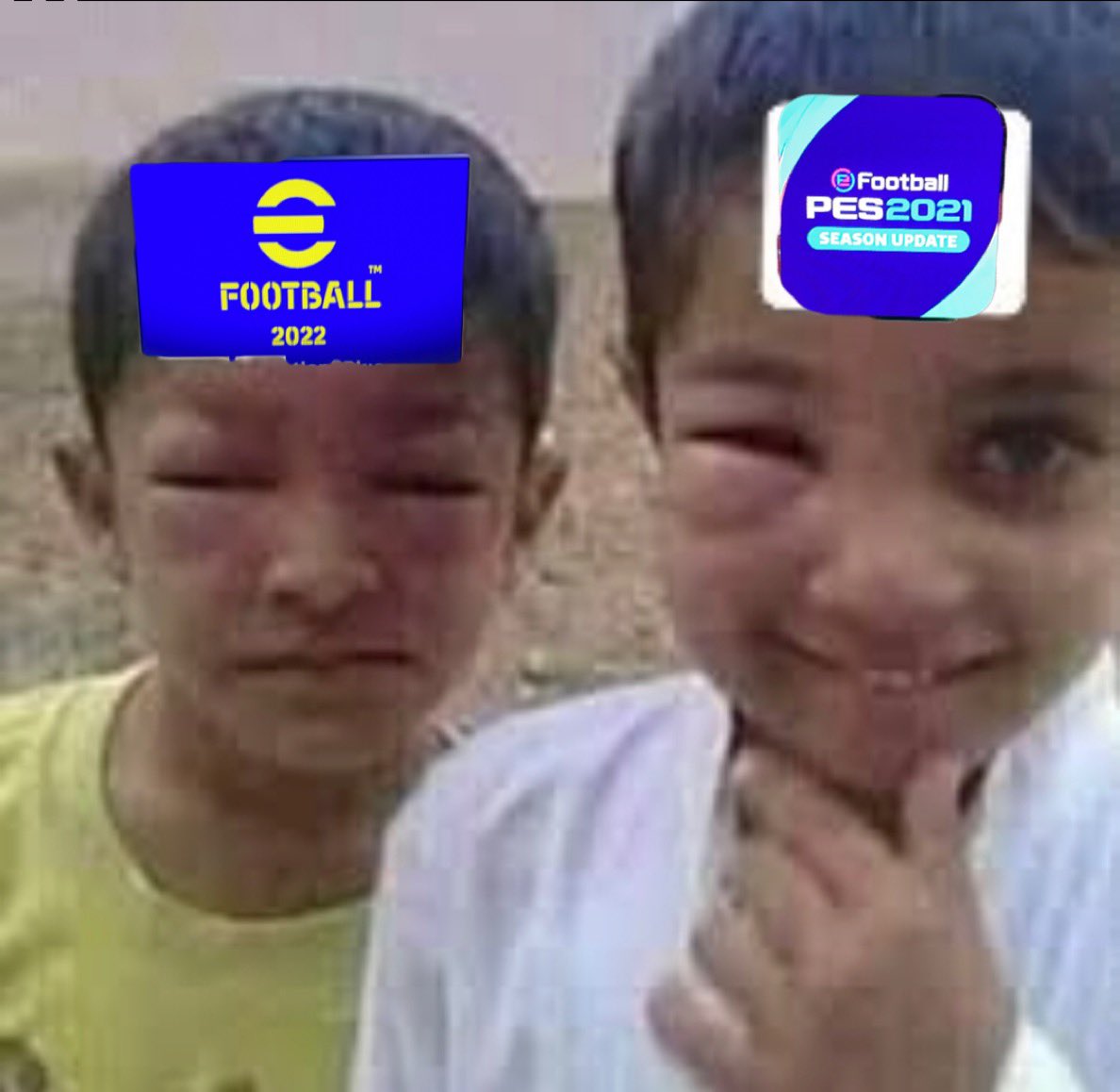 aXMohammedXa's tweet photo. FIFA 22 is a complete game, however, it issued an update ... Konami and the failed efootball game have not released any update yet, only changed the display image in the PlayStation Store and Steam 
👎🧠👎🧠👎
#eFootball2022 @play_eFootball @we_konami 
#eFootball #SAVEeFootball https://t.co/v8Bmm2fqm0