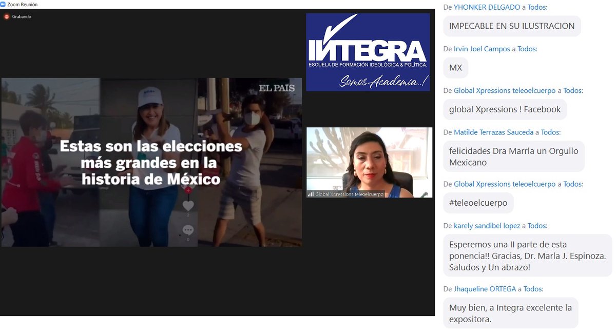 integra_escuela's tweet photo. 𝐌𝐚𝐫𝐥𝐚 𝐄𝐬𝐩𝐢𝐧𝐨𝐬𝐚  🇲🇽 , ‼ Excelente ‼ su ponencia, día 1 𝐖𝐨𝐫𝐤𝐬𝐡𝐨𝐩 𝐈𝐧𝐭𝐞𝐠𝐫𝐚 𝟐𝟎𝟐𝟏,tema: De influencer perfecto a político imperfecto, "𝐋𝐚 𝐜𝐨𝐦𝐮𝐧𝐢𝐜𝐚𝐜𝐢𝐨́𝐧 𝐧𝐨 𝐯𝐞𝐫𝐛𝐚𝐥 𝐜𝐢𝐞𝐧𝐭𝐢́𝐟𝐢𝐜𝐚". https://t.co/gqGvbyhYGr
#WorkShopIntegra2021 https://t.co/CGSraS7rOj