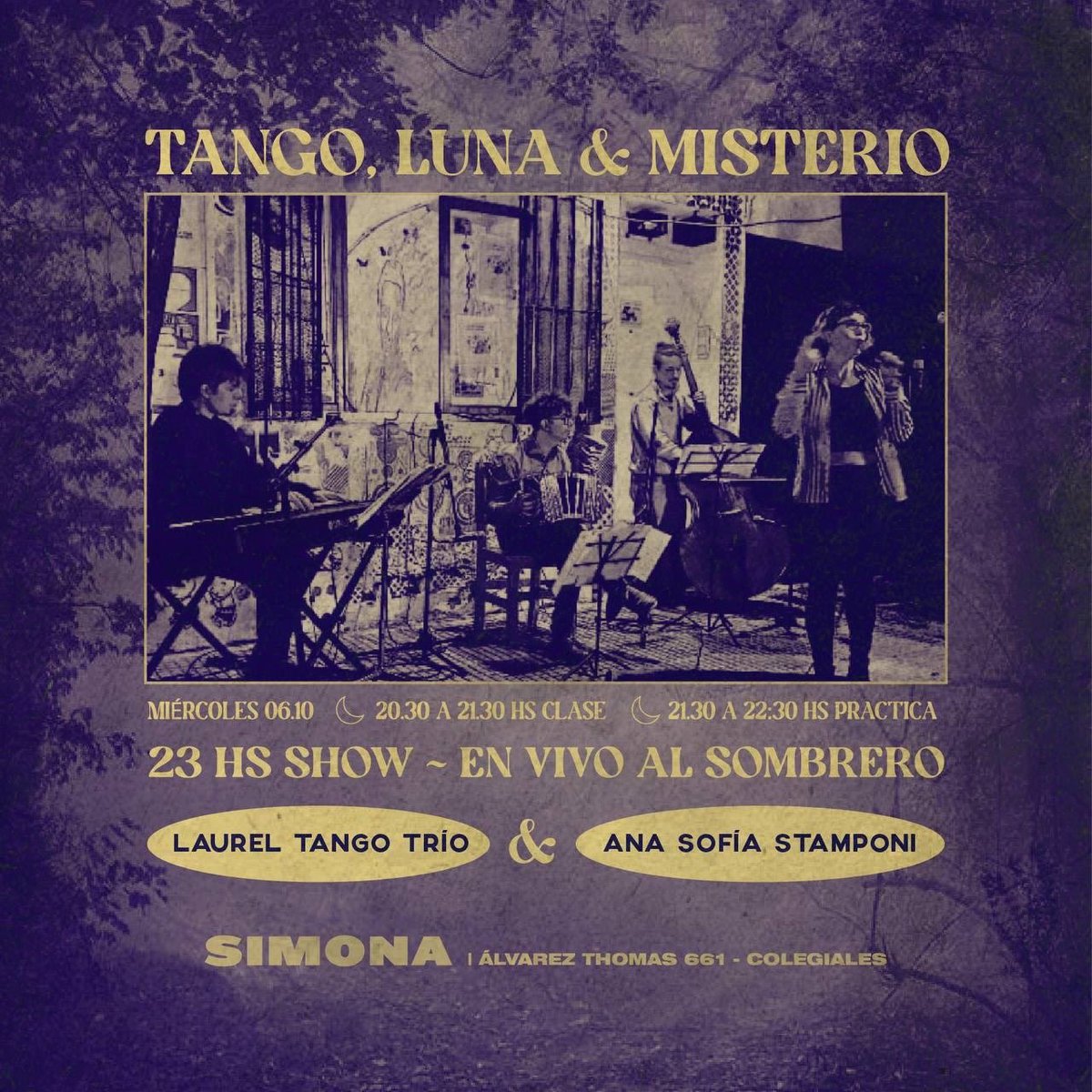 esta noche tocamos en la milonga de Simona! venite!