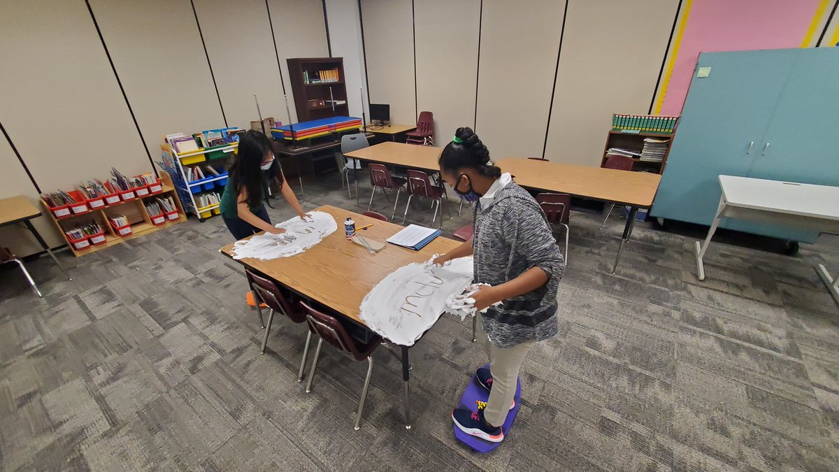 MsJessicaBCE's tweet photo. Shaving cream fun, but we threw in balance board fun, too! #LiteracyPushIn #bilateralcoordination #ABLLab
@Buffalo_Creek1 @SBISD_HFDept https://t.co/1Emgr7GtwD