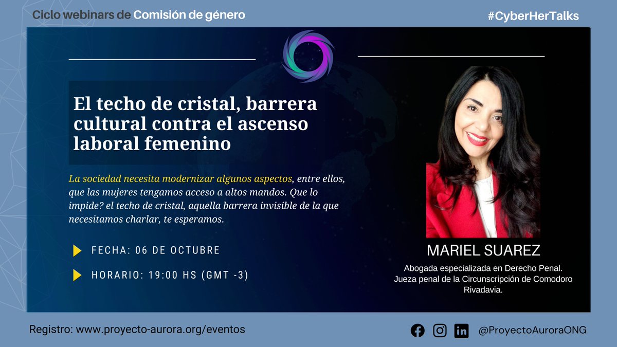 P_AuroraONG's tweet image. 📢¡Es HOY! #Miércoles de #CyberHerTalks👩🏻‍💻🔐

"El techo de cristal, barrera cultural contra el ascenso laboral femenino" 
Por @suarezmariel72 

⏳19:00 hs GMT-3 (horario de Argentina).

Inscribite ahora👇🏻👇🏻
proyecto-aurora.org/cyberhertalks

¡Te esperamos!

#CyberSecMonth #cybersecurity