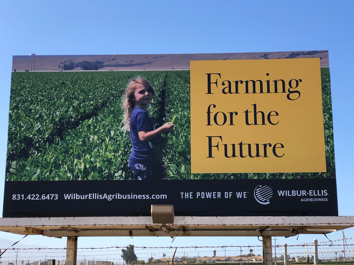 If you are in the Salinas, California area, check out our new billboard focused on Farming for the Future. #FarmingfortheFuture #WilburEllisAg #CaliforniaAg