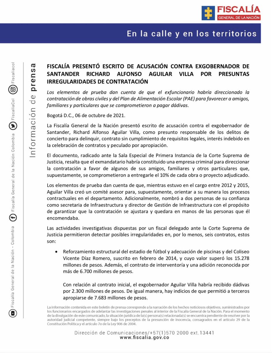 Fiscalía Colombia tweet media