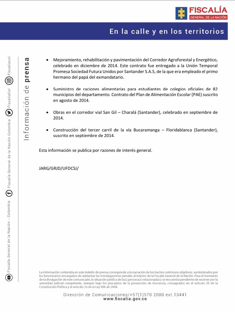 Fiscalía Colombia tweet media
