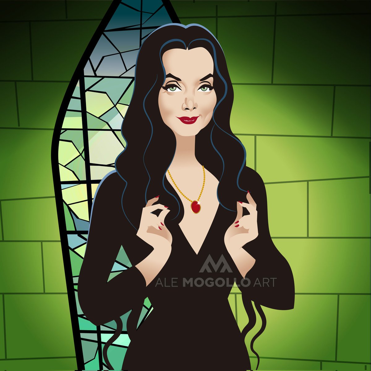 Cara mia!
The original Morticia, Carolyn Jones in The Addams Family. 
#carolynjones #tish #caramia #theaddamsfamily #gomez #morticia
#morticiaaddams #halloween #fanart #alejandromogolloart