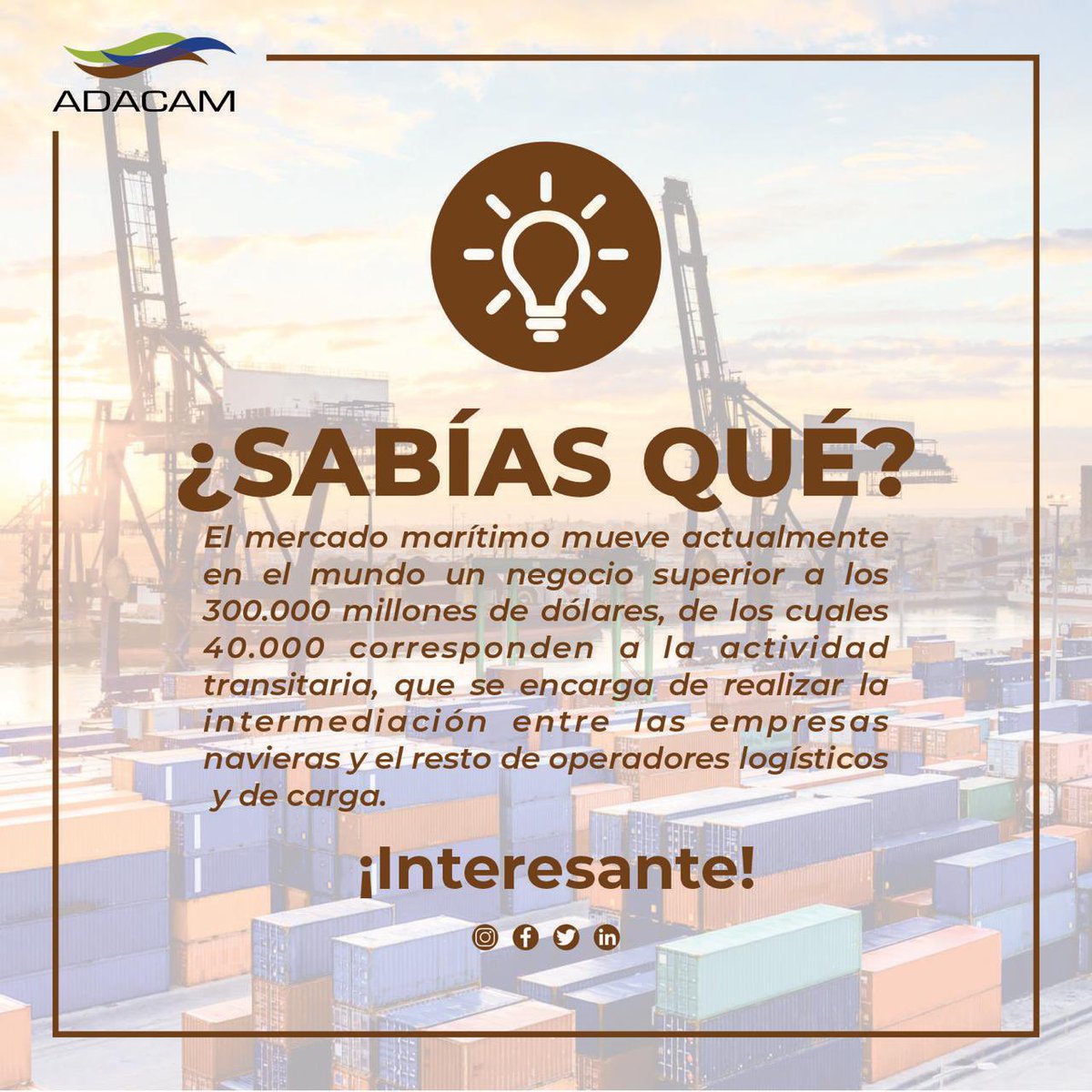 ADACAM1's tweet photo. ¿Sabías este dato curioso?
#adacam #sabiasque #agentesdecarha #freightforwarders https://t.co/5IZfnfbk8A