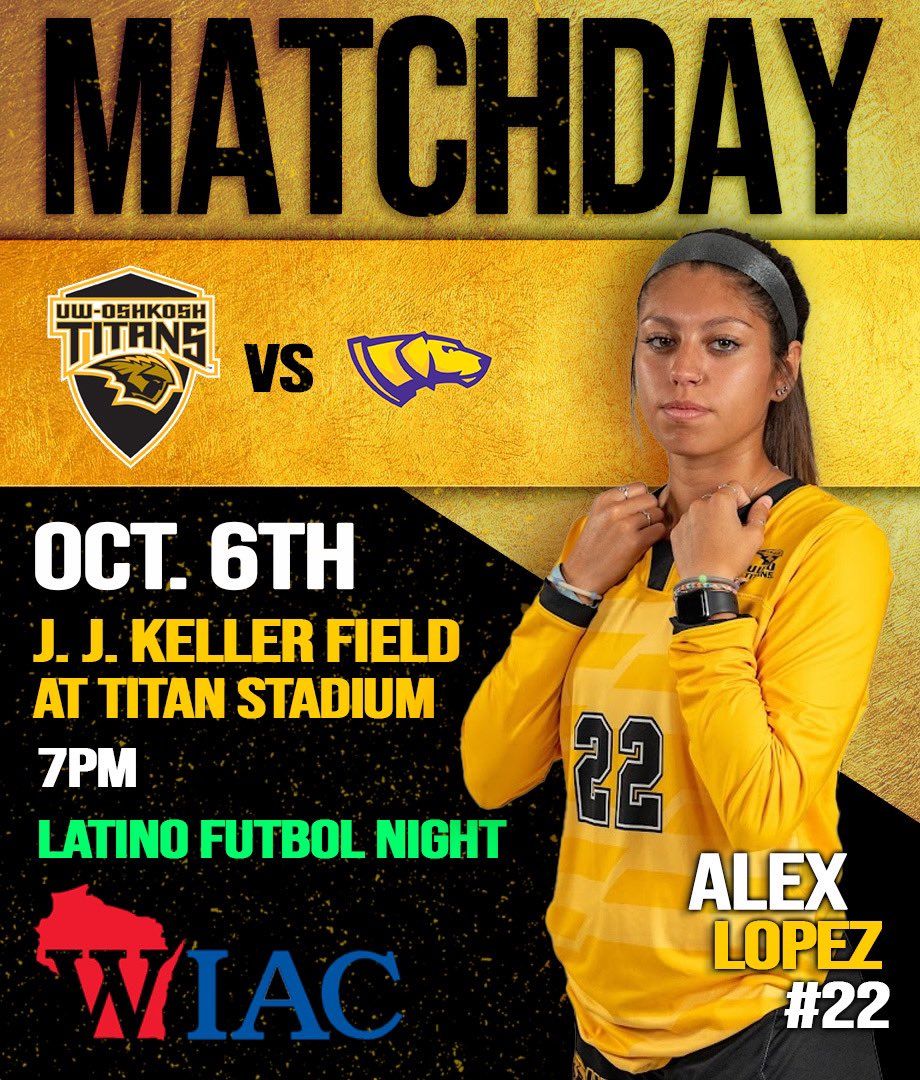 UWOWSoccer's tweet photo. MATCHDAY 12: Our first home @wiacsports matchup of the season has the Pointers coming to our home turf.
#InTheTeam #NCAASoccer #D3Soccer

UW-Oshkosh vs UW-Steven’s Point
📍 J.J. Keller Field at Titan Stadium
⏰  7 PM
📺 / 📊 https://t.co/Cpllxz6LfK https://t.co/xlkpVJhdZm