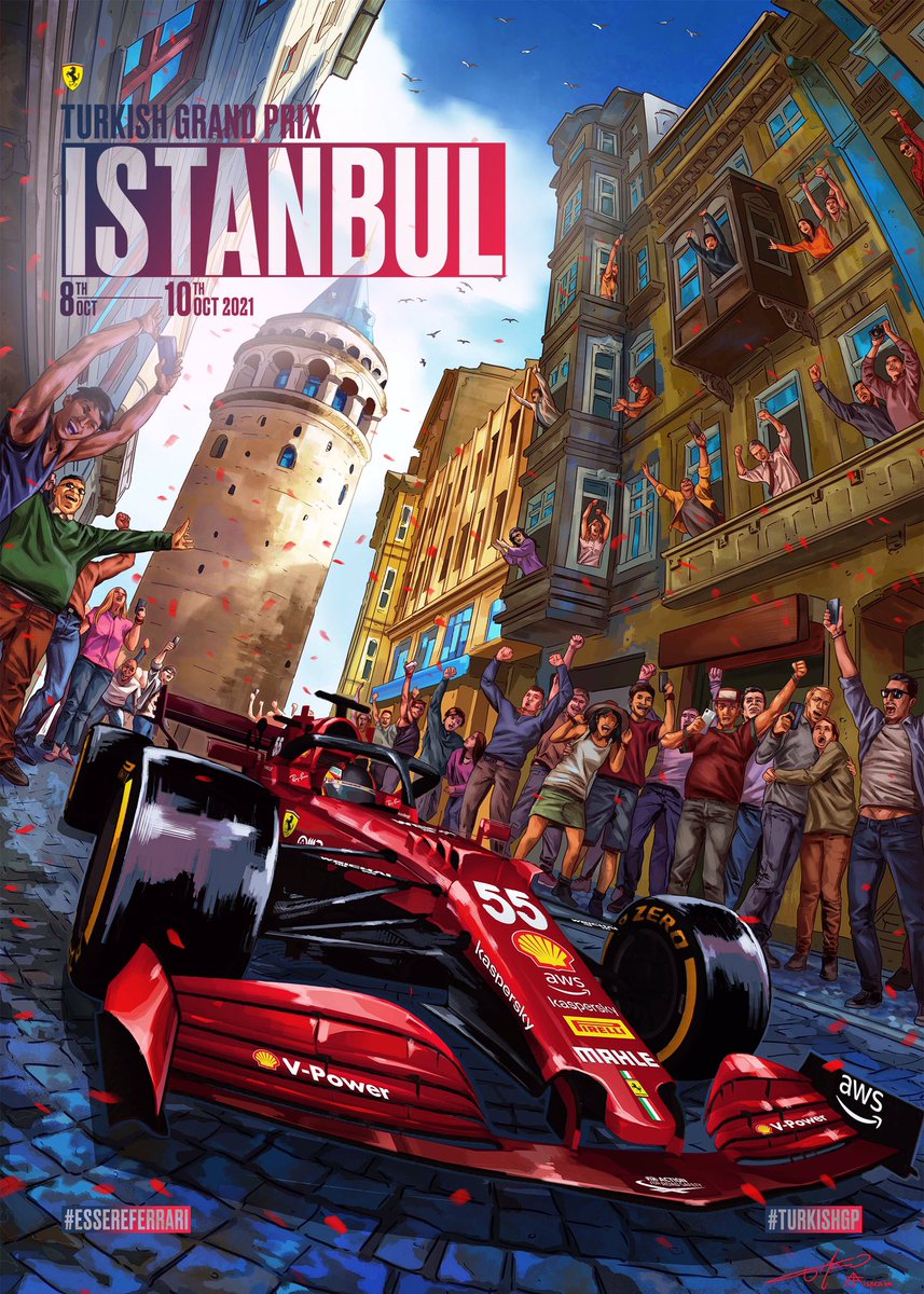 XpressTR's tweet photo. Ferrari'nin Türkiye Grand Prix'si için hazırladığı harika bir poster. 🤩 https://t.co/wwF2Pjidob