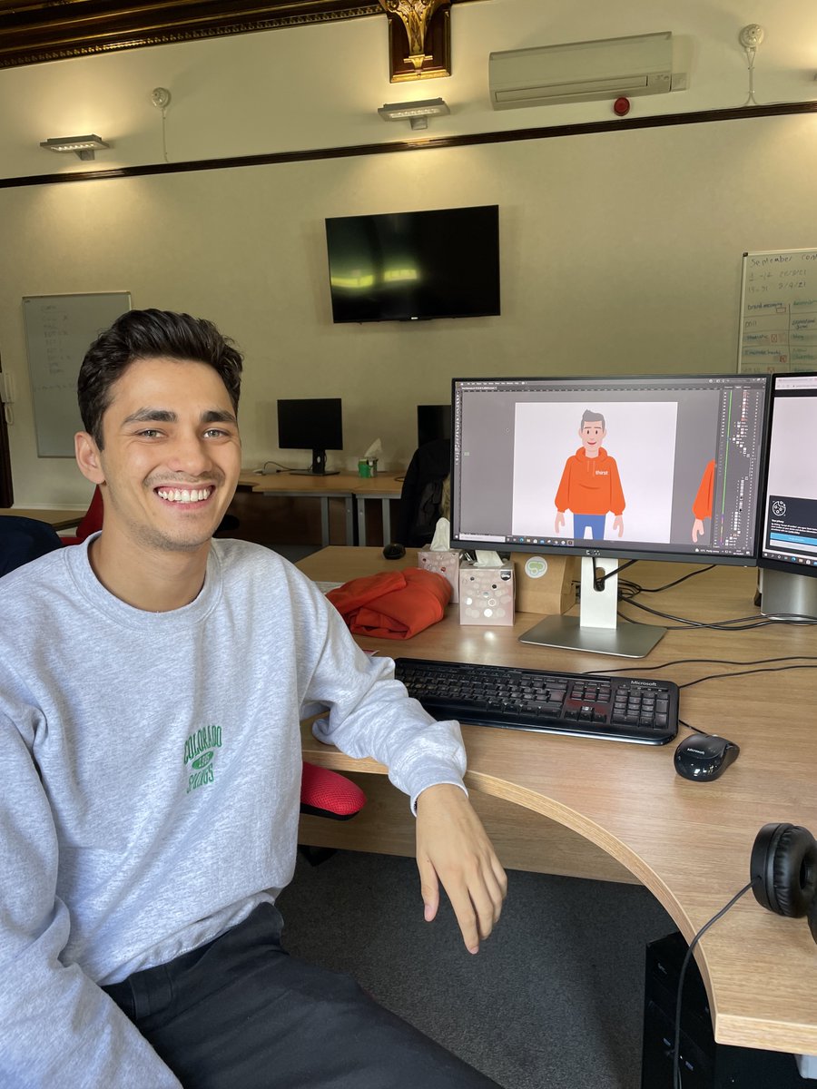 thirst's tweet photo. Congratulations to our excellent motion graphics designer Taran who has passed his probation period and is now a permanent member of the thirst team!
For his #HackDay2021 project, Taran will be creating an animated avatar for our marketing videos. Excited to see the end result! https://t.co/JWqNhUbqlQ