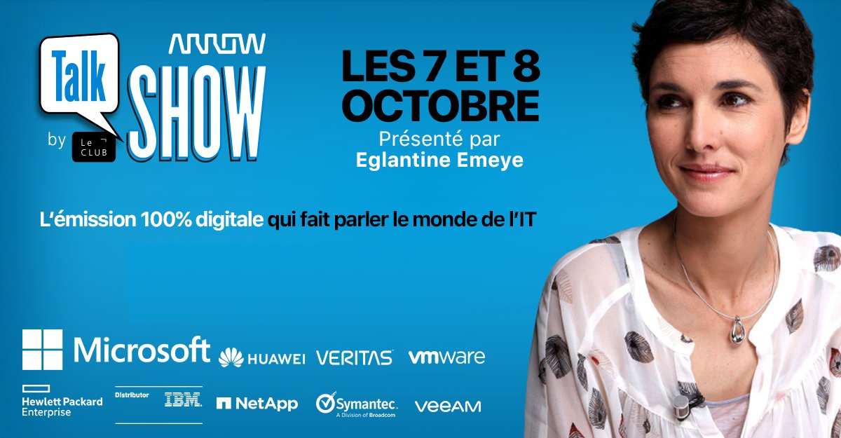 Peggylize's tweet image. J-1 avant le Arrow Talk Show !!! 👉 En direct du #StudioGabriel, le 7/10 à 17h, sur L’hybridation de l'IT.

Avec Thierry Lhermitte, Virginie Guyot, Mélanie Marcel (Founder #SoScience), Agnès Van de Walle (#Microsoft)…

👉 arw.li/6045JDvTV

Made by Socialy with ❤