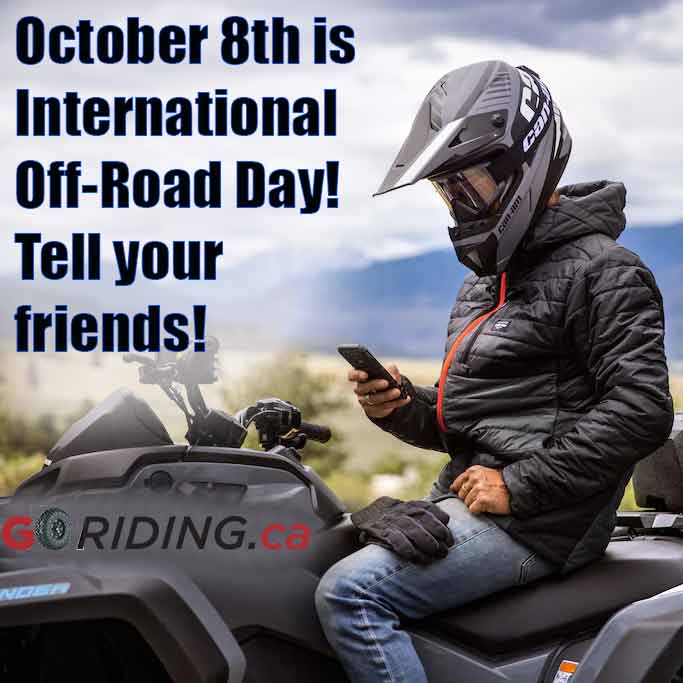 Enjoy a day on the trails or on the track on October 8th. Tell all of your friends. #internationaloffroadday #goriding