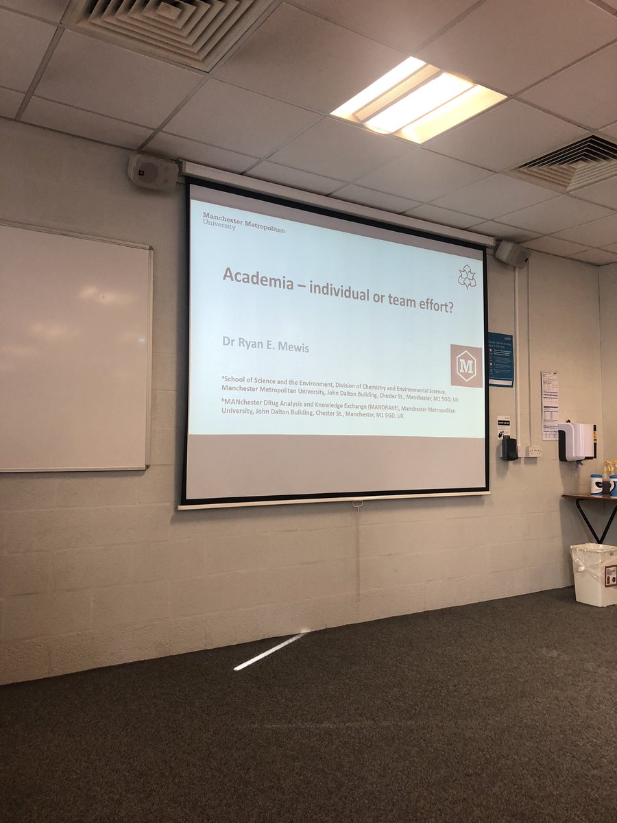 MMU_ChemSoc's tweet photo. All set up and ready to go! Join via the teams call link or come down to JD E143 for the in person talk https://t.co/UFnto5k0ol