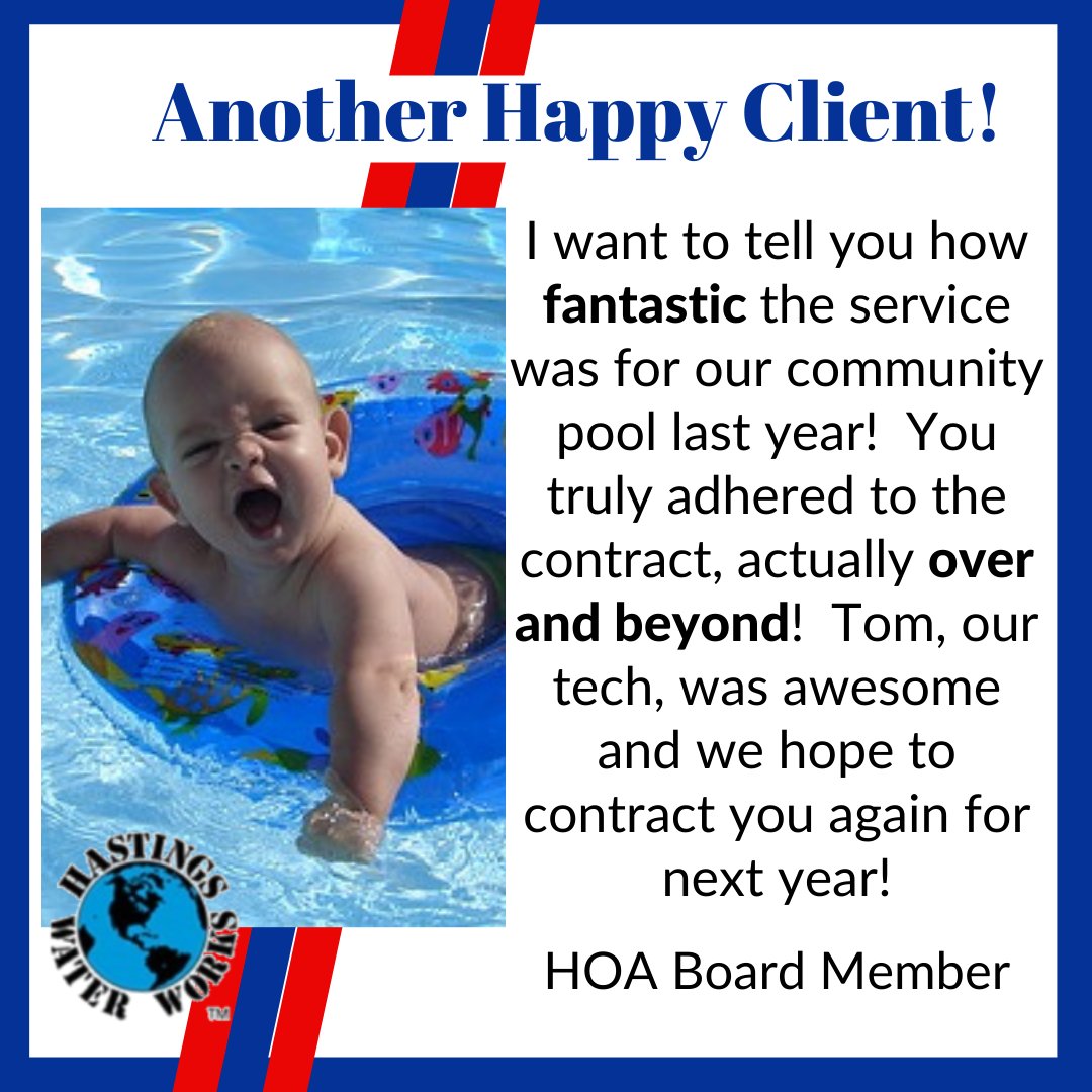 HastingsPools's tweet image. We are always happy to get this kind of feedback from our clients and proud of the work Tom and our team did to make them happy. 

How can we help you? 

HastingsWaterWorks.com 

#poolmaintenance #communitypool #HOApool #commercialpoolservices