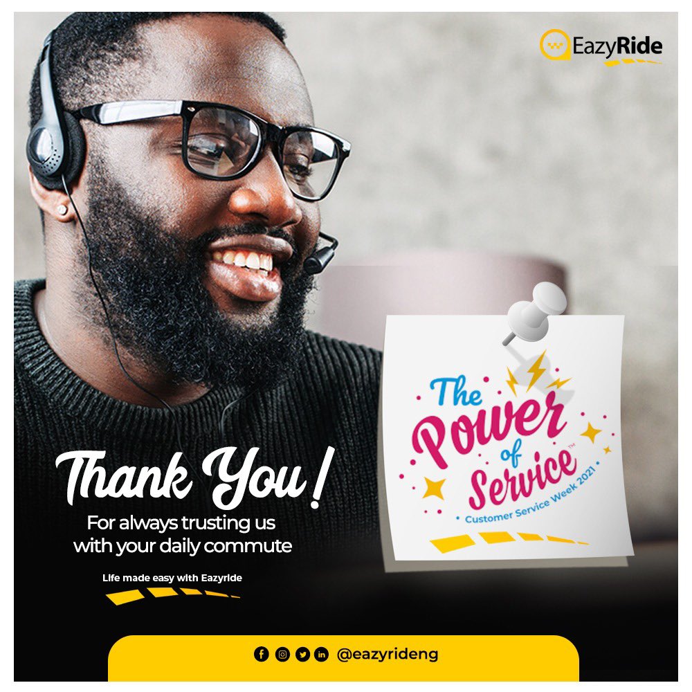 wakasell's tweet image. Happy Customer Service Week. EazyRide NG  #eazyride  #easytransport #dailycommute #lessstress #convenience #lagosnigeria #lagosbusiness #lagosvendors #500startups #lifeinlagos #lagosbusiness #lagosweddings #lagosweddings #lagostransport #customerservice