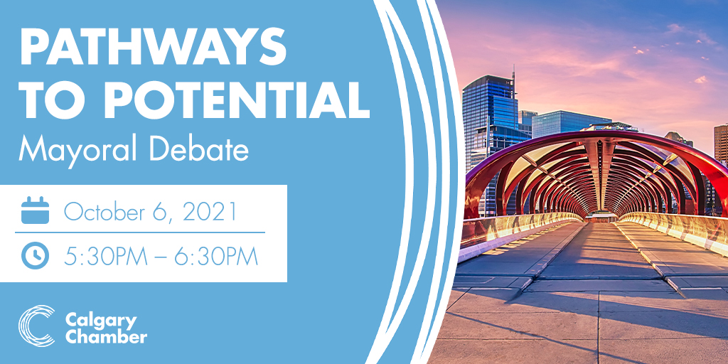 CalgaryChamber's tweet photo. Don't miss this: The 2021 municipal election presents a transformative opportunity to determine #Calgary’s future. Join us tonight for our virtual debate forum where leading mayoral candidates speak to their priorities for the next council.

Register now: https://t.co/0iRzf0AB55 https://t.co/ysGc3TcEuj