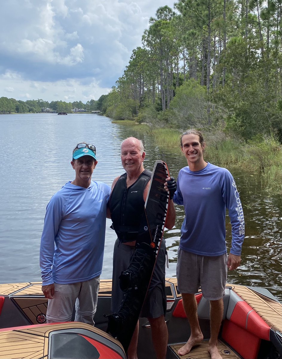 Cory and Adam Pickos, both world champions, and an open water hack skier trying to break 50 years of bad habits 😊 <a href="/PickosSkischool/">PickosSkiSchool</a>