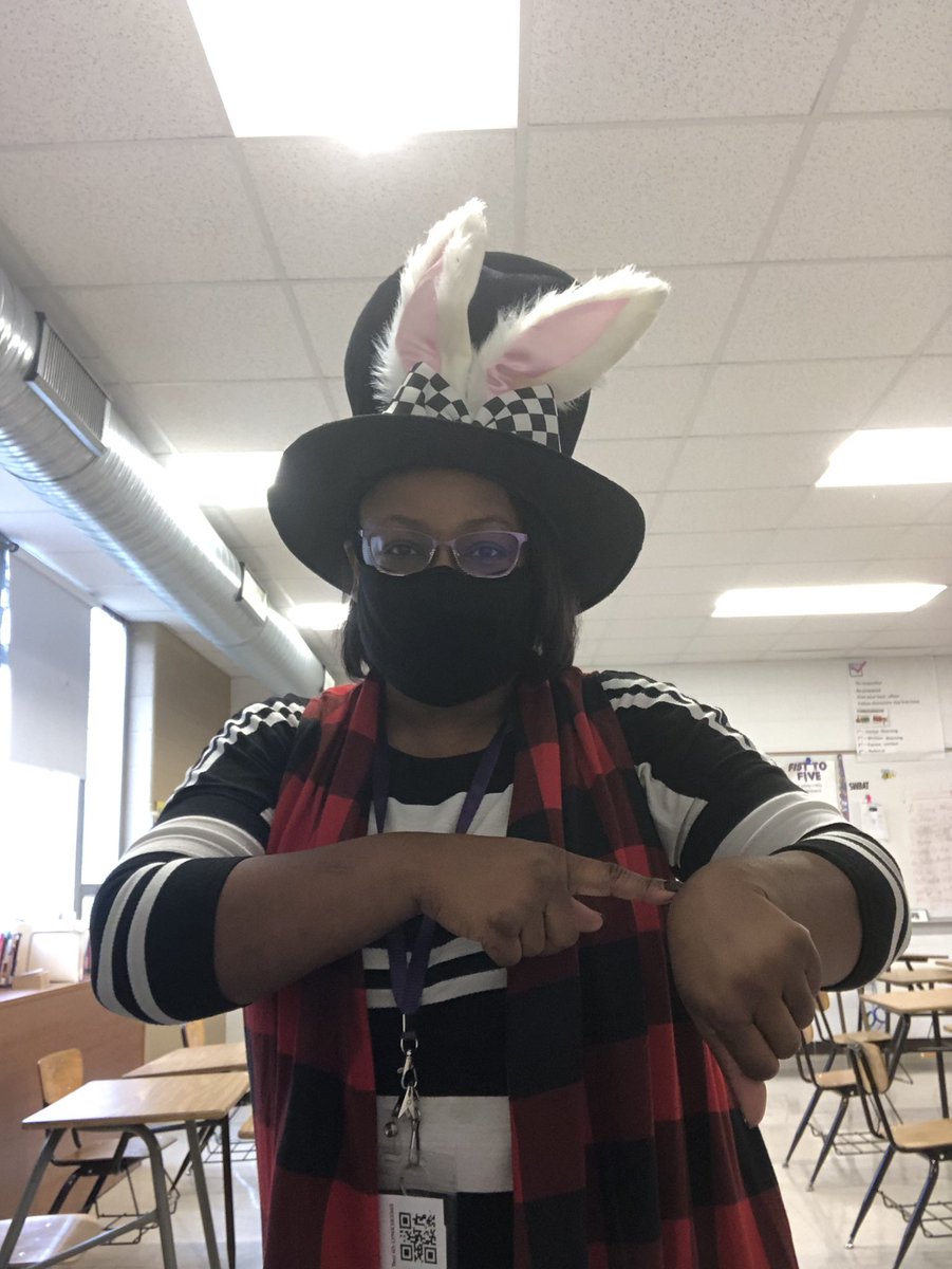MrsJones_Bates's tweet image. Count Day means Free Dress Day AND it’s Mad Hatter Day. But it’s almost time for 3rd hour, so in the words of the white rabbit, “I’m late for a very important date.” #countday @BatesJags @Detroitk12 #preparingforyourrise #jaguarstrong #expectexcellence