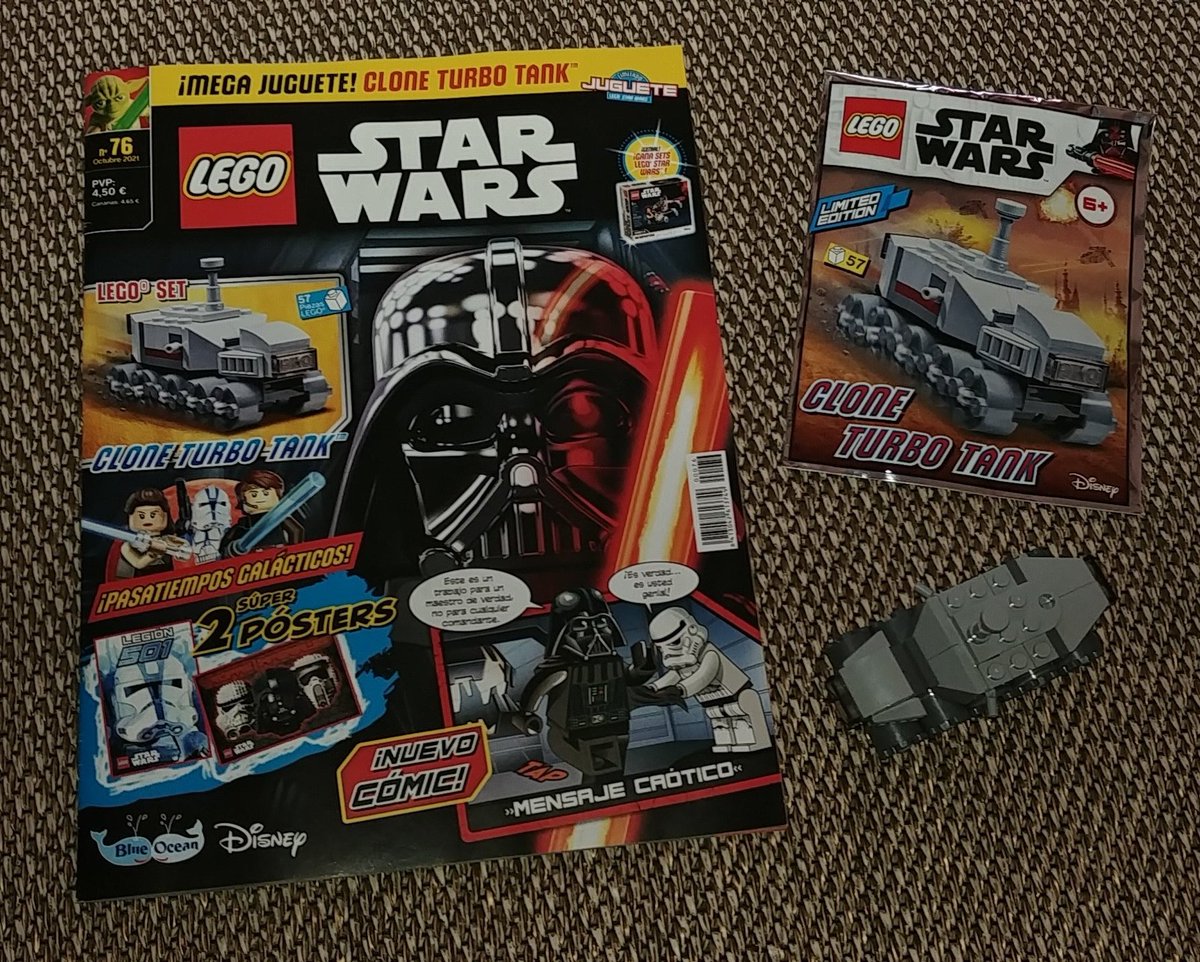 dengar69's tweet photo. Nueva Revista Lego Star Wars de Octubre, en este caso con un minikit para construir un Clone Turbo Tank muy robusto. Ya en los Kioscos para todos los fans de #lego y #starwars
@BlueOceanSpain @LEGO_Group @DisneySpain
#turbotank #legostarwars #blueoceanspain #bricks #brick https://t.co/oN0MIBJMF0