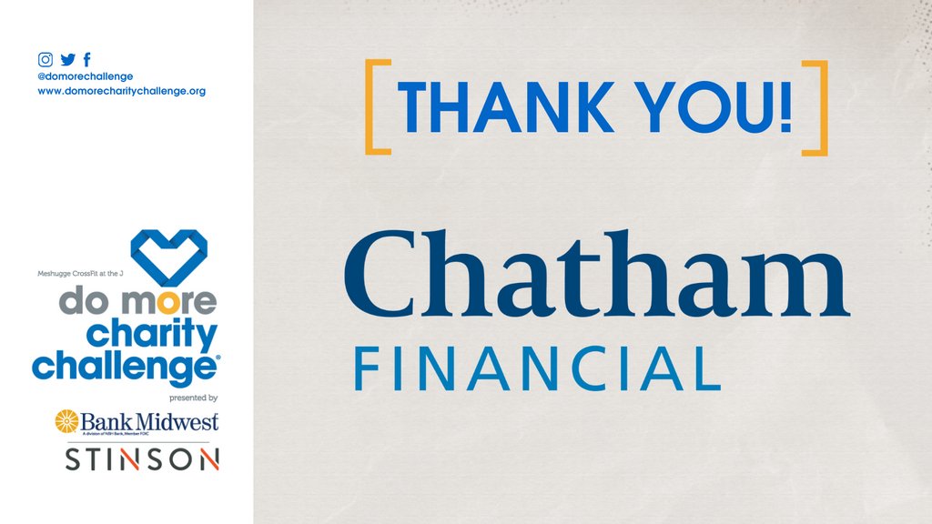 domorechallenge's tweet photo. Thank you, Chatham Financial, for your Training Sponsorship in support of the 2021 Do More Charity Challenge®! We could not have done it without you!

For more information about the event and all things Do More, please visit our website: https://t.co/TelYuGxcjt.⁠ https://t.co/tcAuyXOGOp