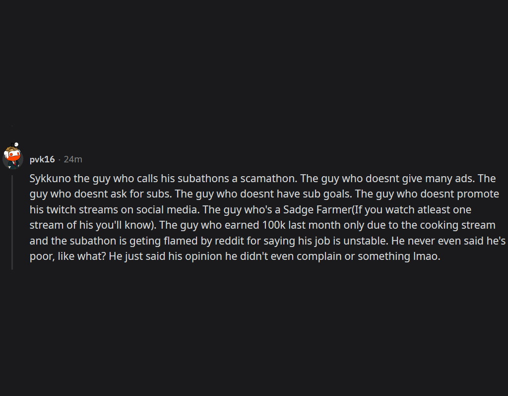 DionShield's tweet photo. Sykkuno never tricked anyone to sub to his channel, he doesn't even play many ads, which give people incentive to sub to avoid the ads. This person put says it well. https://t.co/zE9HfTdhg8