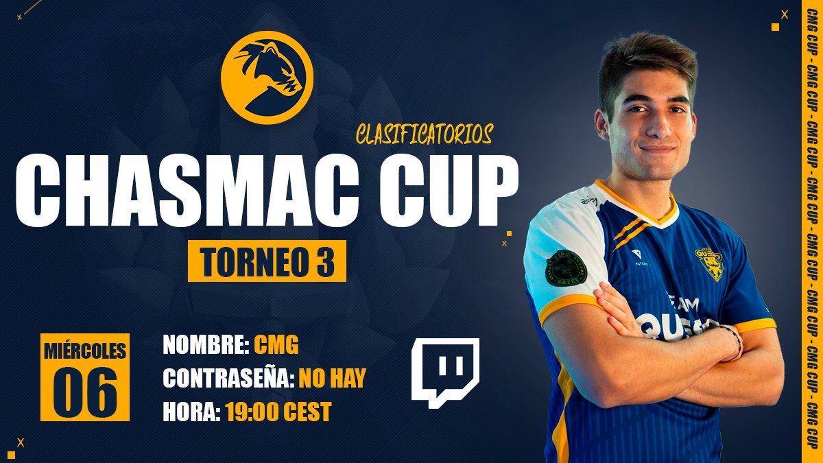 🟣EN DIRECTO!
📋CLASIFICATORIO CHASMAC CUP!
📺twitch.tv/bale_gg